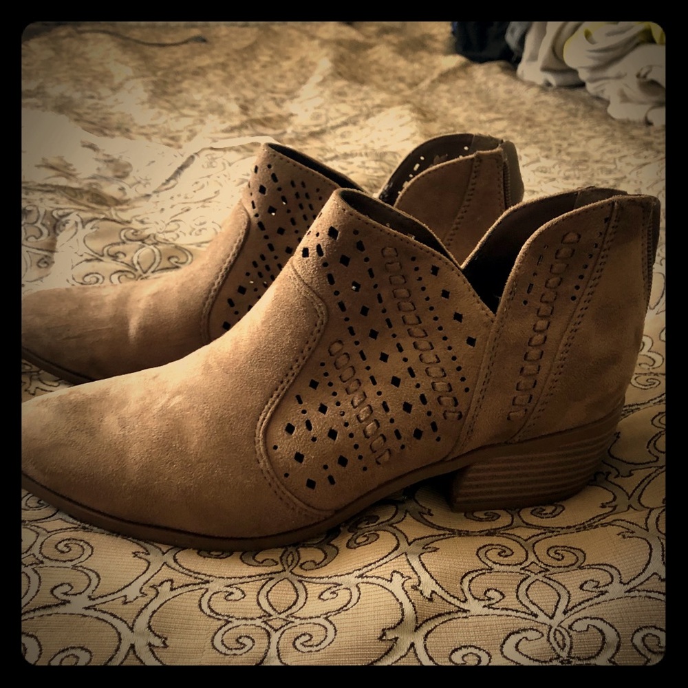 Brown booties never been worn